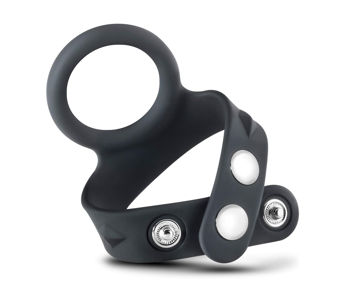 Love In Leather Silicone Cock Ring with Adjustable / Quick Release Ball Strap