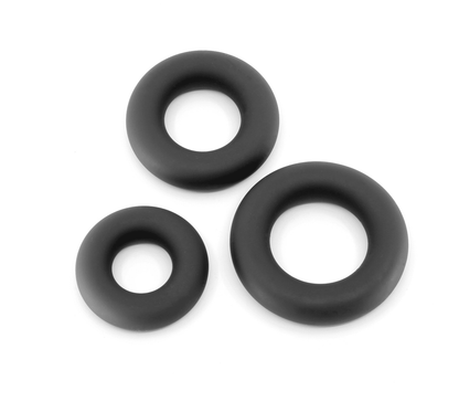 Love In Leather Silicone Fat Boy Cock Ring - 3 Pack - MULTIPLE COLORS
