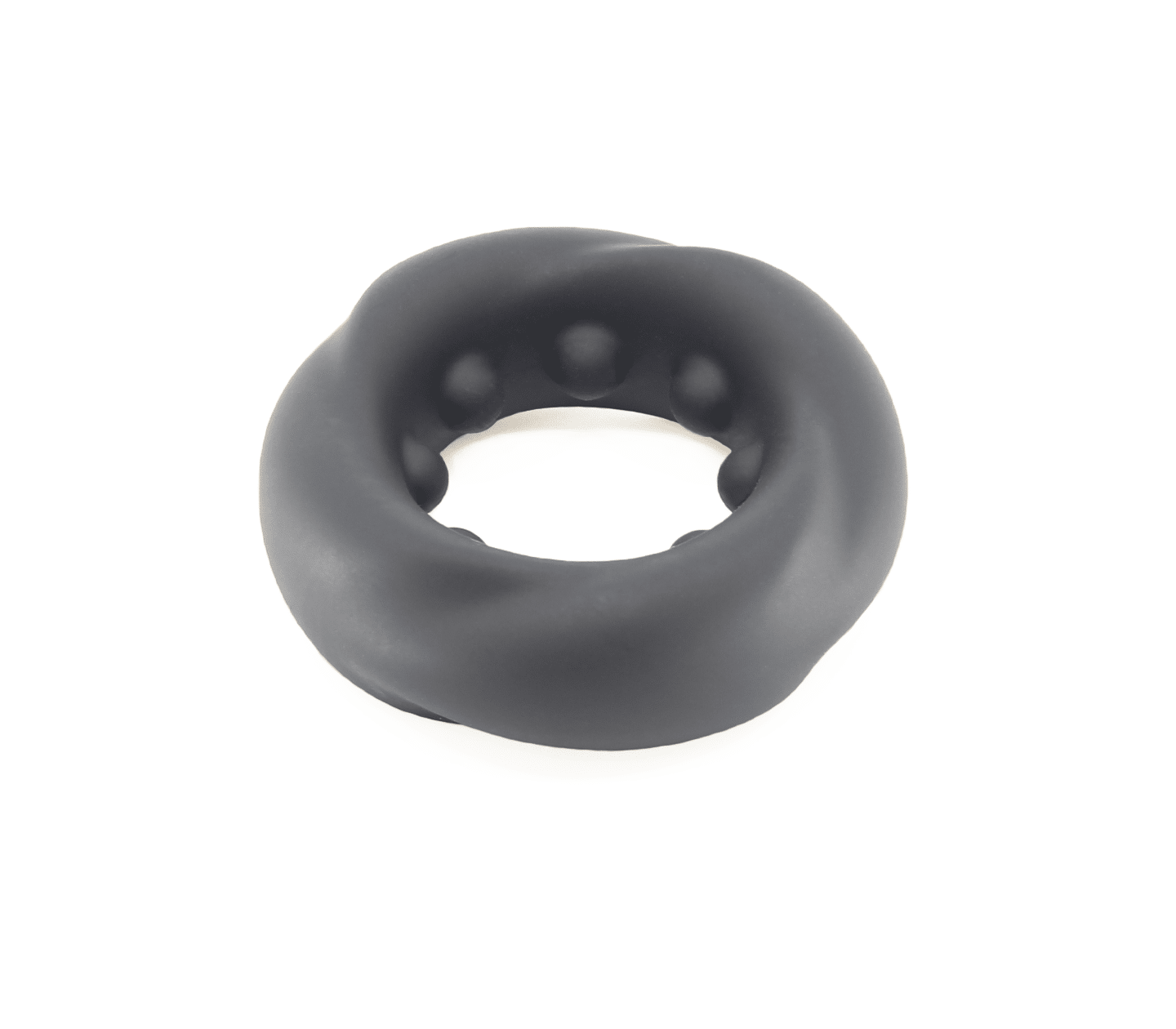 Love In Leather Twisted O-Ring Liquid Silicone Cock Ring - MULTIPLE COLOURS