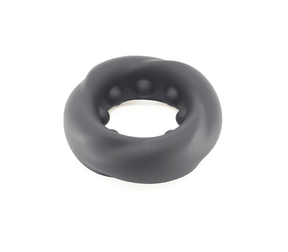Love In Leather Twisted O-Ring Liquid Silicone Cock Ring - MULTIPLE COLOURS
