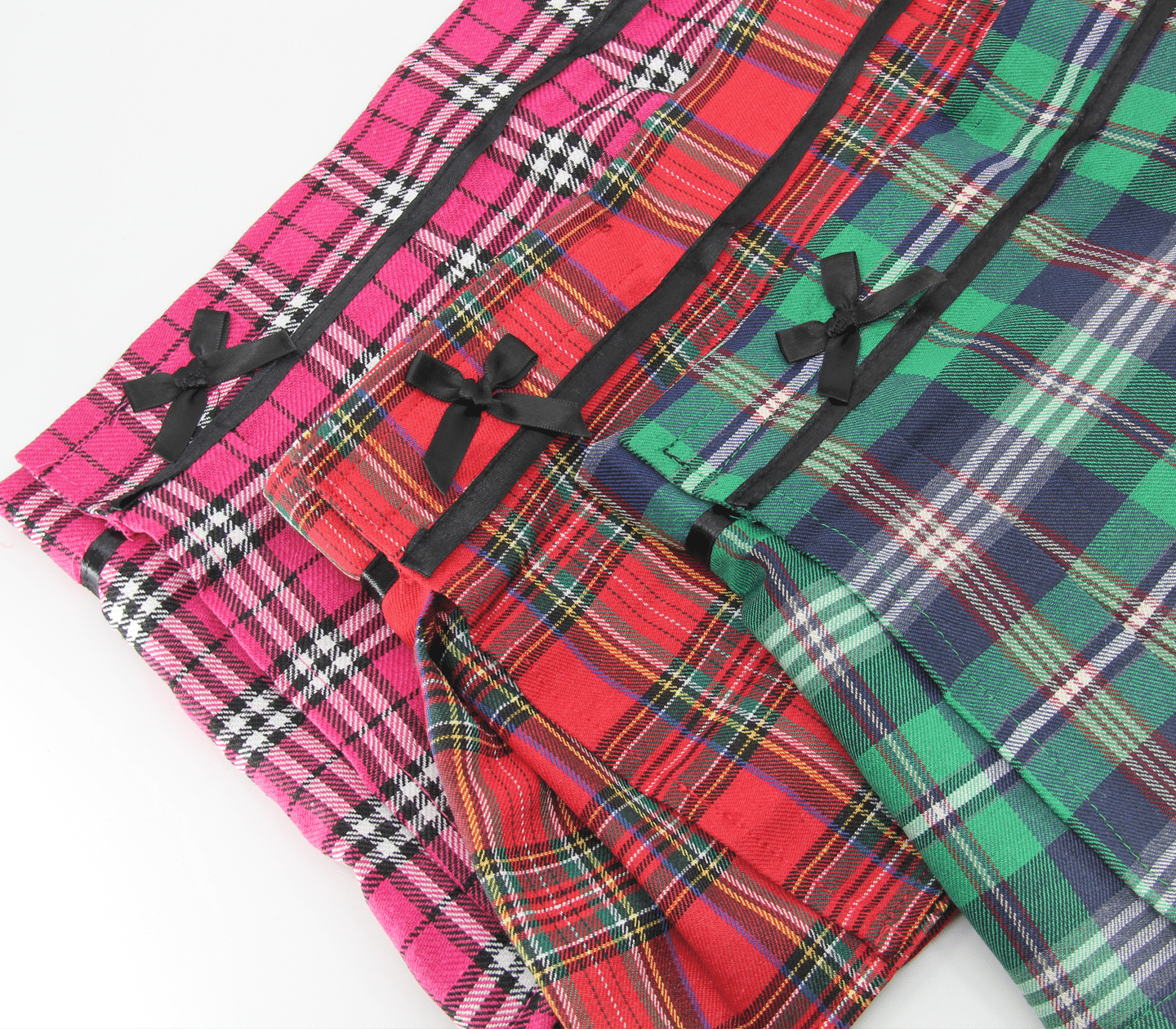 Love In Leather School Girl Tartan Wrap Skirt Size S/M/L/XL - MULTIPLE COLOURS