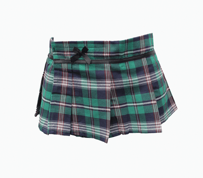 Love In Leather School Girl Tartan Wrap Skirt Size S/M/L/XL - MULTIPLE COLOURS