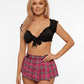 Love In Leather School Girl Tartan Wrap Skirt Size S/M/L/XL - MULTIPLE COLOURS