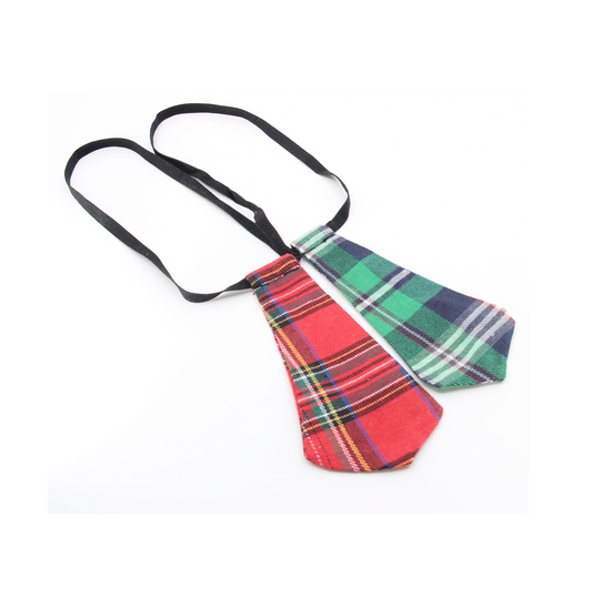 Love In Leather School Girl Tartan Tie  - MULTIPLE COLOURS