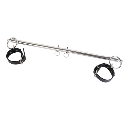 Love In Leather Adjustable Bar Shackle With Rings To Attach Cuffs