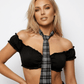 Love In Leather School Girl Tartan Print Tie  - MULTIPLE COLOURS