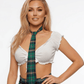 Love In Leather School Girl Tartan Print Tie  - MULTIPLE COLOURS