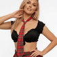 Love In Leather School Girl Tartan Print Tie  - MULTIPLE COLOURS