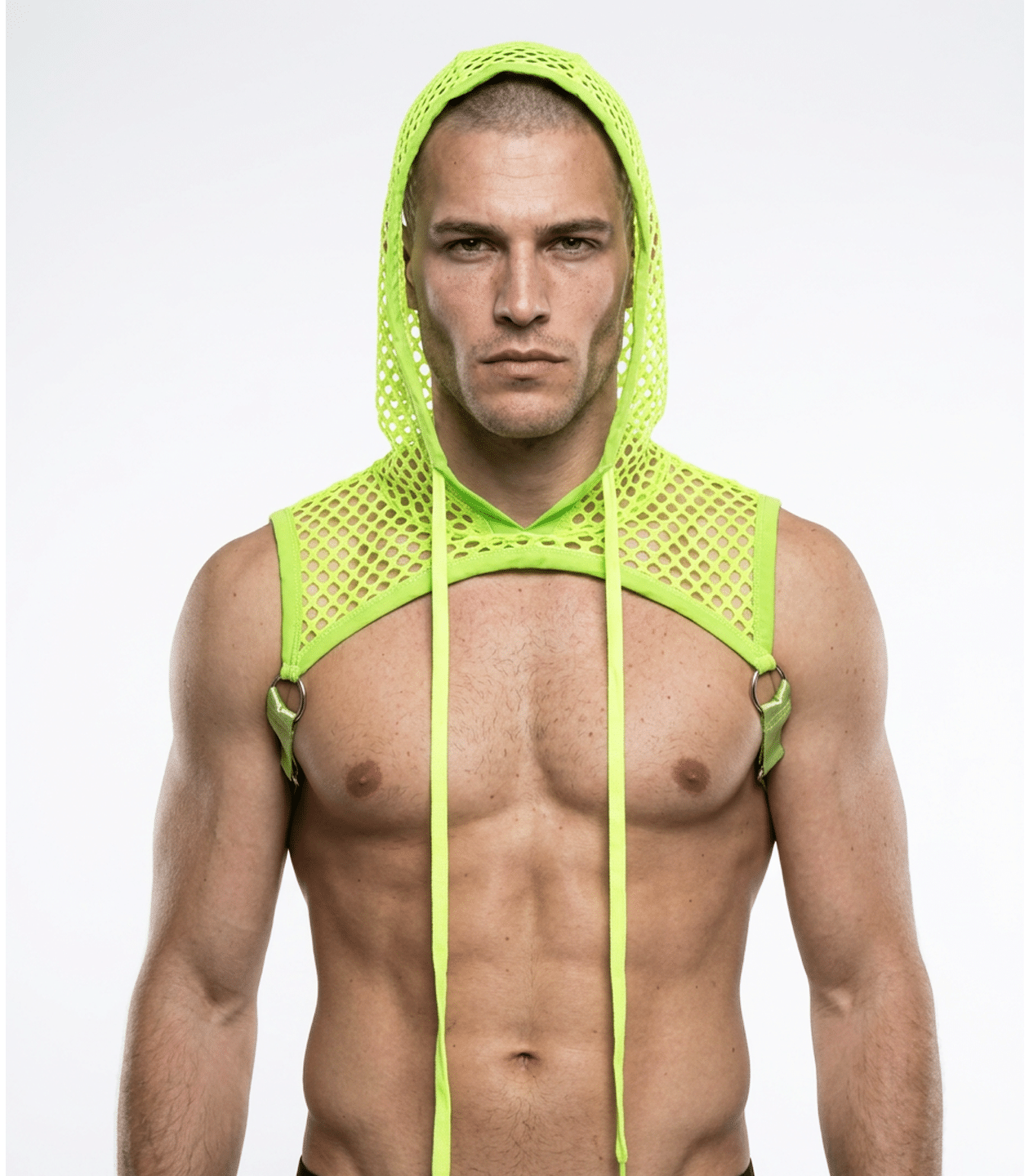 Love In Leather Mens Hooded Mesh Top One Size - MULTIPLE COLOURS