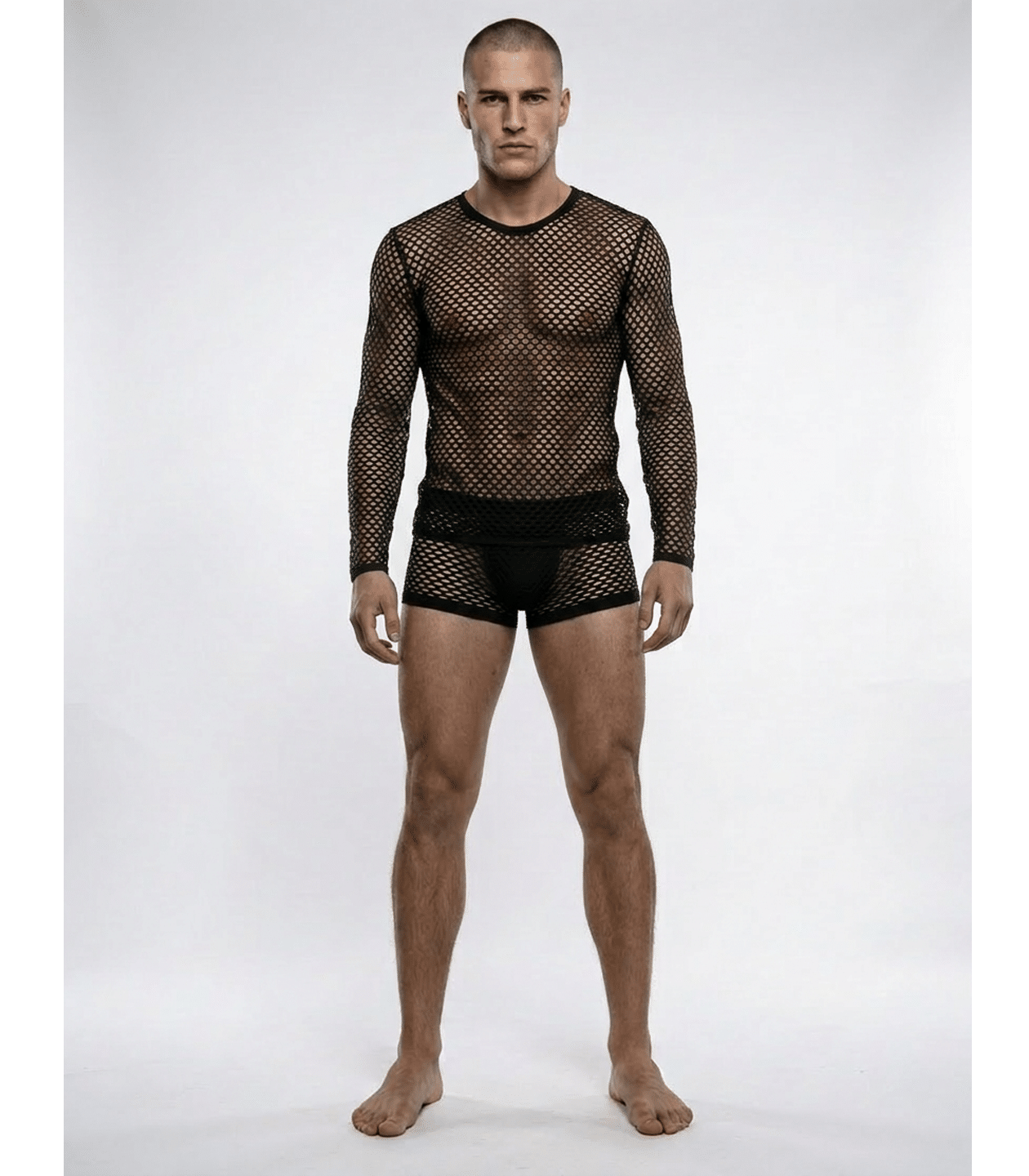 Love In Leather Mens Mesh Long Sleeve Shirt Size S/M or L/XL - MULTIPLE COLOURS