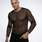 Love In Leather Mens Mesh Long Sleeve Shirt Size S/M or L/XL - MULTIPLE COLOURS