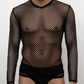 Love In Leather Mens Mesh Long Sleeve Shirt Size S/M or L/XL - MULTIPLE COLOURS