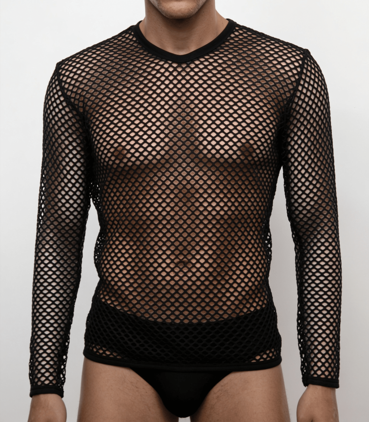 Love In Leather Mens Mesh Long Sleeve Shirt Size S/M or L/XL - MULTIPLE COLOURS