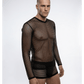 Love In Leather Mens Mesh Long Sleeve Shirt Size S/M or L/XL - MULTIPLE COLOURS