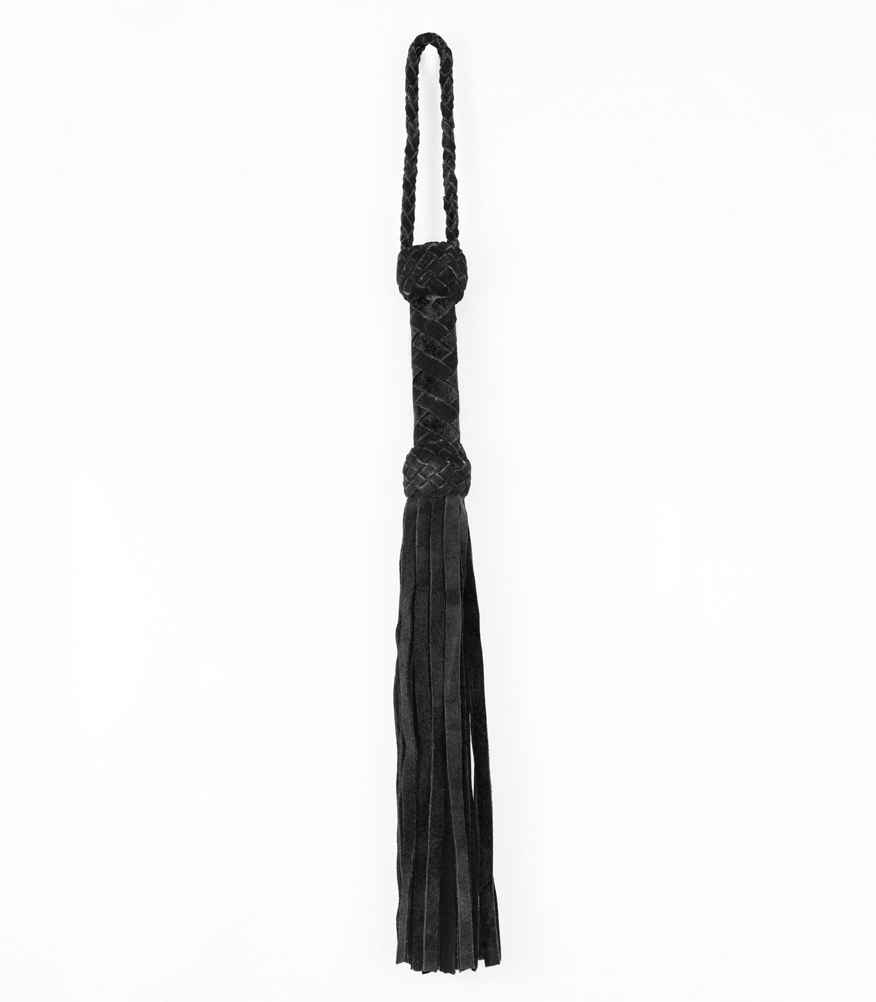 Love In Leather Medium Length Suede Leather Flogger With Turks Head Handle WHI014