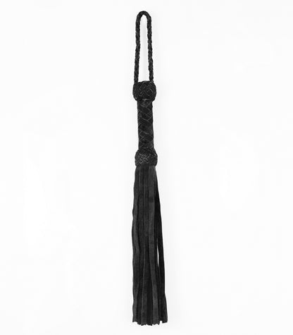 Love In Leather Medium Length Suede Leather Flogger With Turks Head Handle WHI014