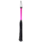 Love In Leather Satin Handle Flogger With Soft Black Faux Leather Tails WHI036
