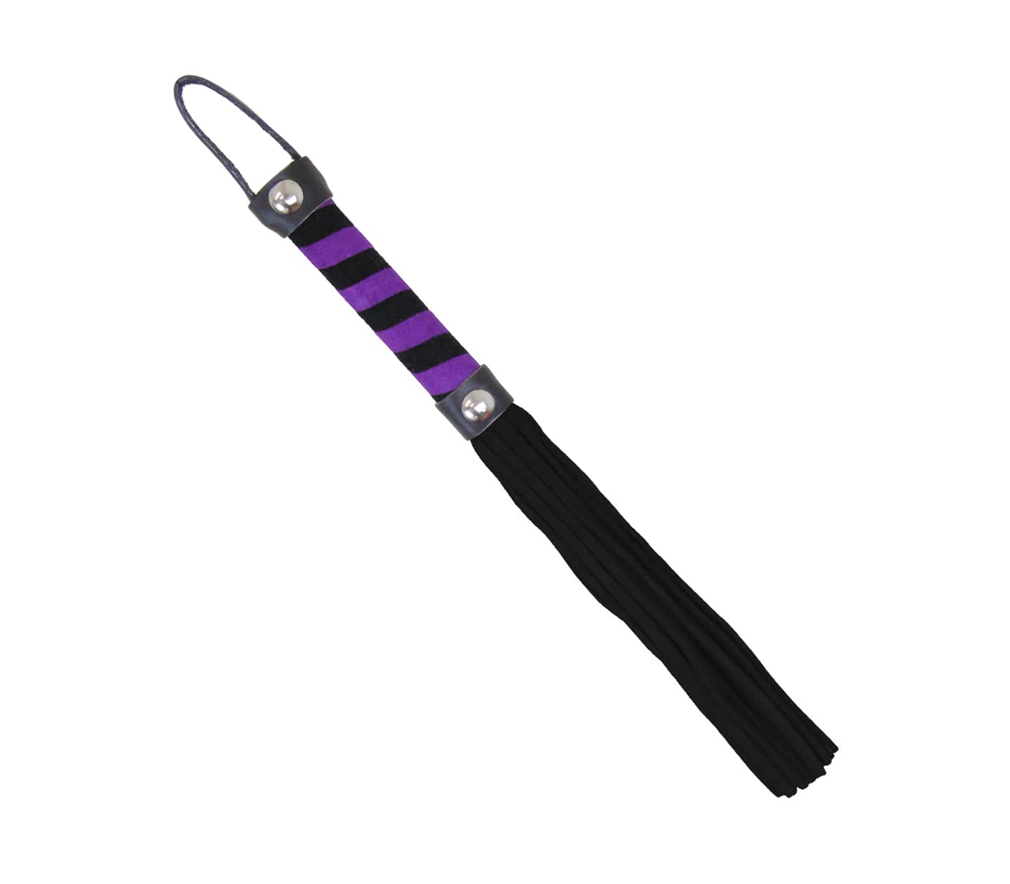 Love In Leather Suede Willy Whip With Candy Stripe Detail Handle WHI051