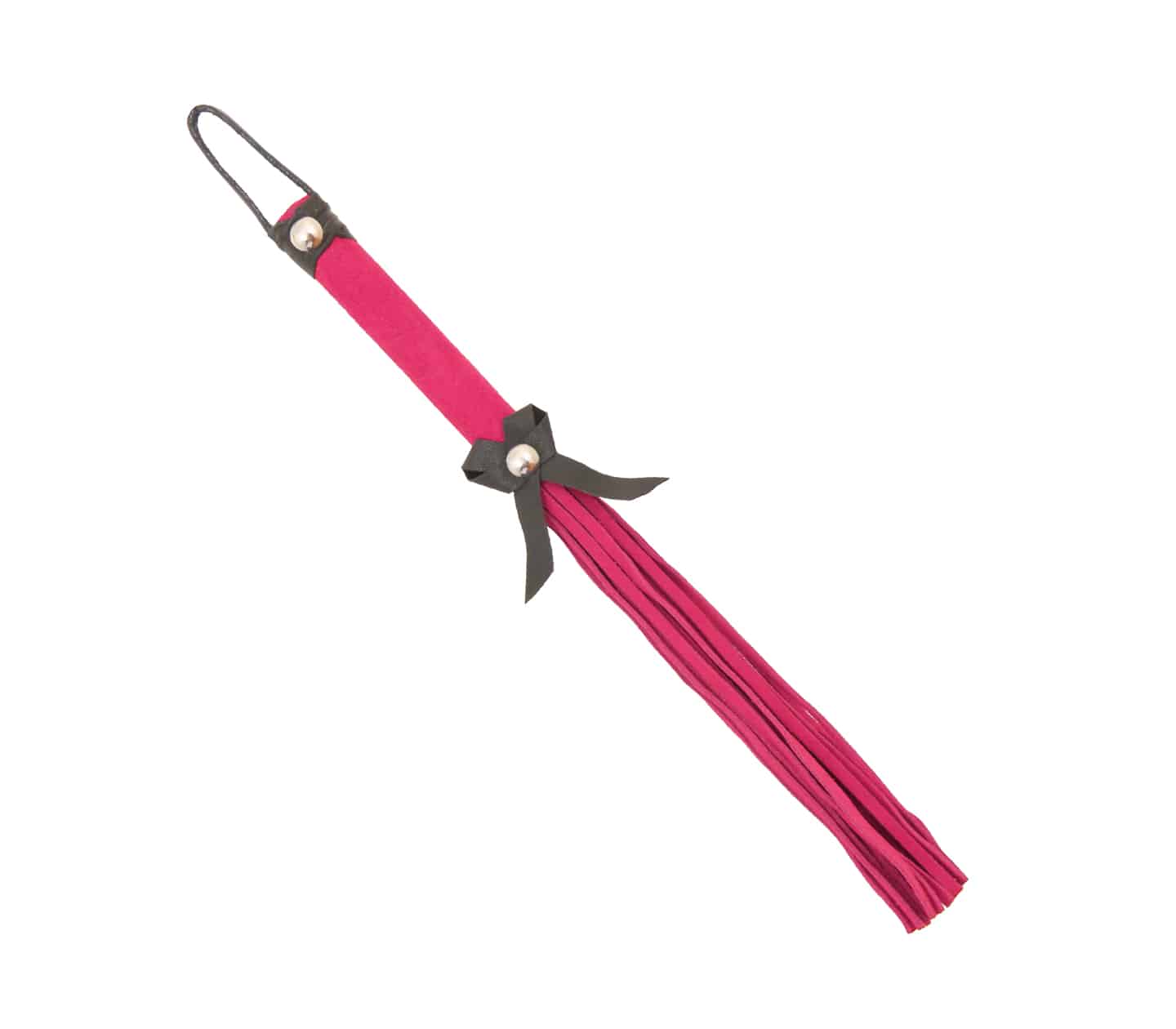 Love In Leather Suede Leather Willy Whip With Leather Bow WHI052