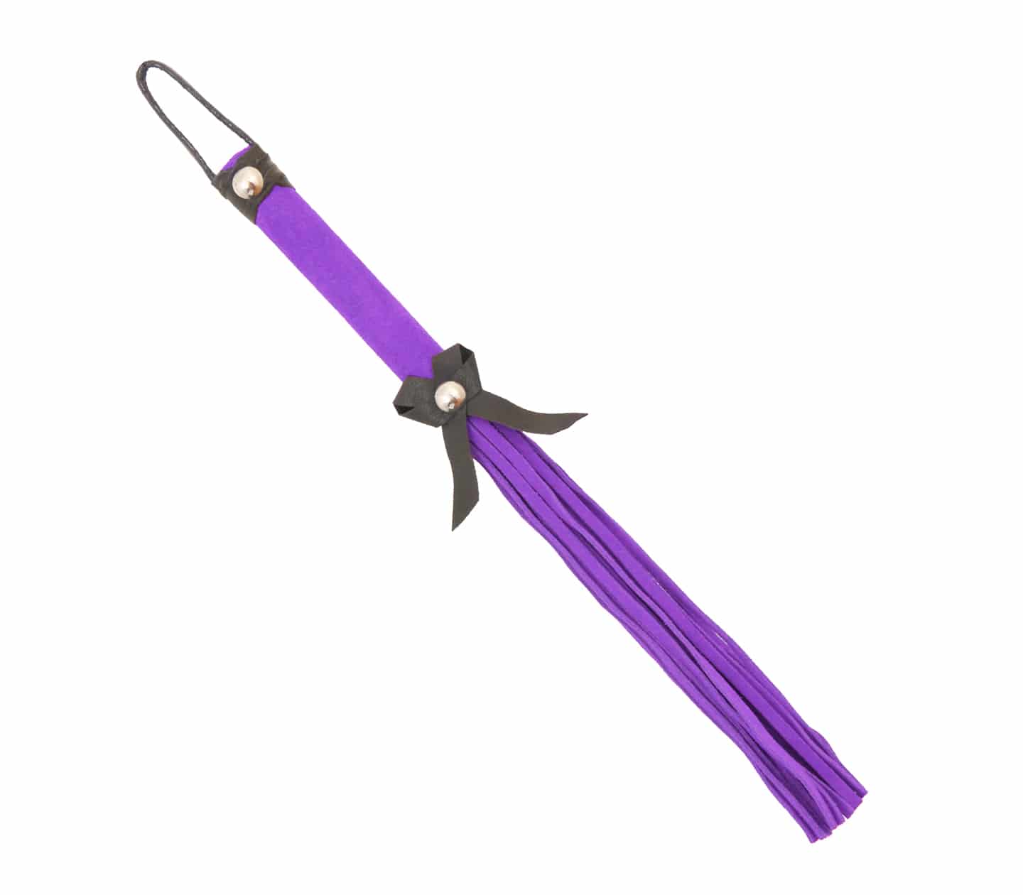 Love In Leather Suede Leather Willy Whip With Leather Bow WHI052