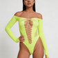 Love In Leather LIN009 Rhinestone Bodysuit One Size - MULTIPLE COLOURS