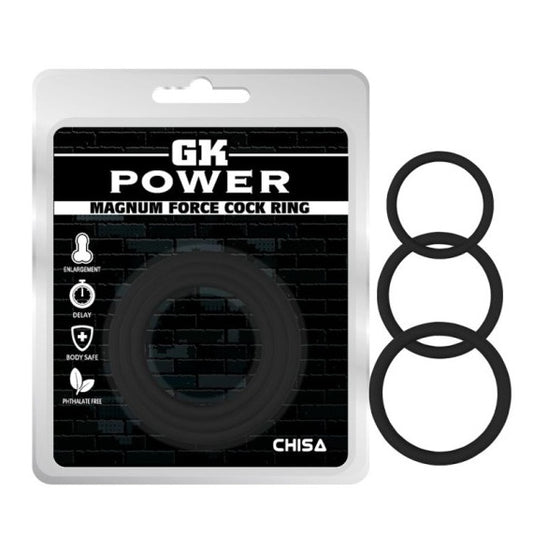 CHISA GK Power Magnum Force Cock Ring Set Black