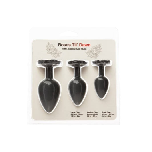 BMS Roses Til’ Dawn – Silicone Anal Plug Kit – Starter Kit - Black