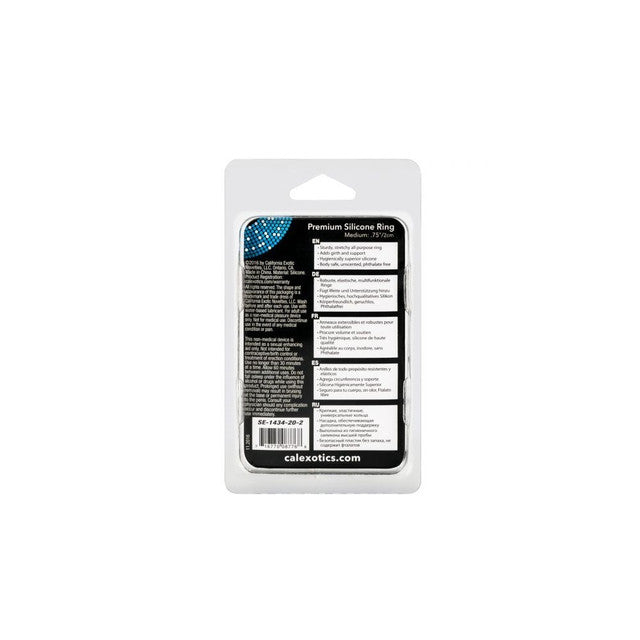 CalExotics Premium Silicone Cock Ring Clear Medium/Large