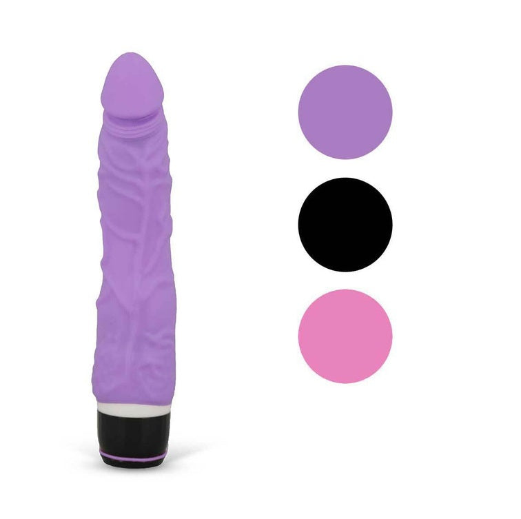 Seven Creations Silicone Classic Thin Veined 033 Vibrator - MULTIPLE COLOURS