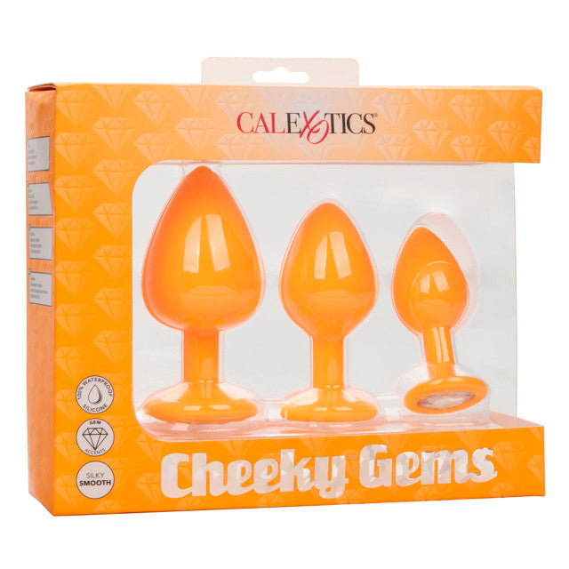 Calexotics Cheeky Anal Plugs 3 Pack - Orange