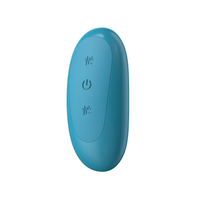 Luv Inc Pointy Ring Luv Vibrating Plug w Remote - Metallic Blue