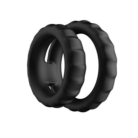 Forto F-43: Tiered Cock & Ball Ring - Black