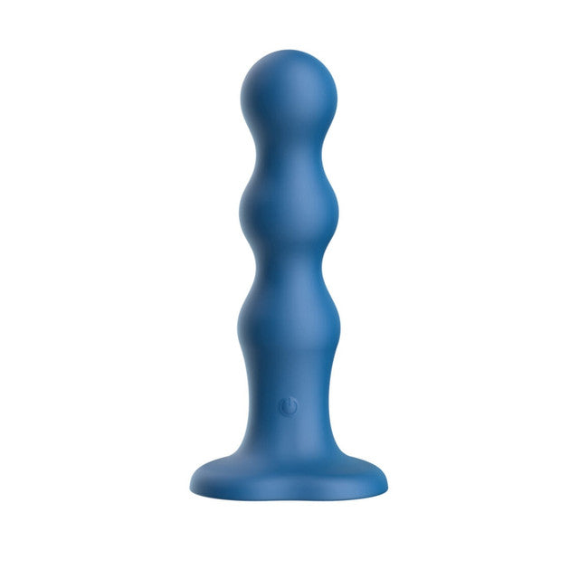 Luv Inc Bs38: Beaded Strap-On Luv Vibe with Remote - Blue