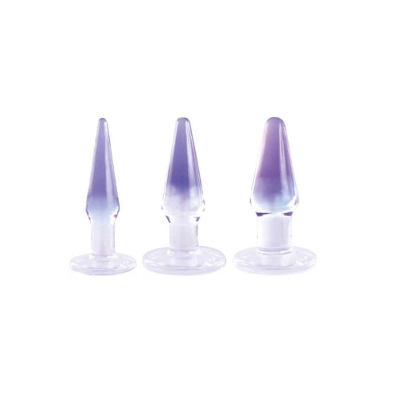 Excellent Power Glitzy Trainer 3 in 1 PVC Anal Plug Kit 4.5" - Transparent