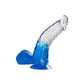 Excellent Power Two Tone 6" PVC Dong in Clear/Blue (With Balls)