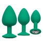 Calexotics Cheeky Anal Plugs 3 Pack - Green