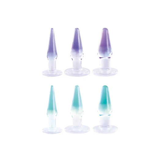 Excellent Power Glitzy Trainer 3 in 1 PVC Anal Plug Kit 4.5" - Transparent