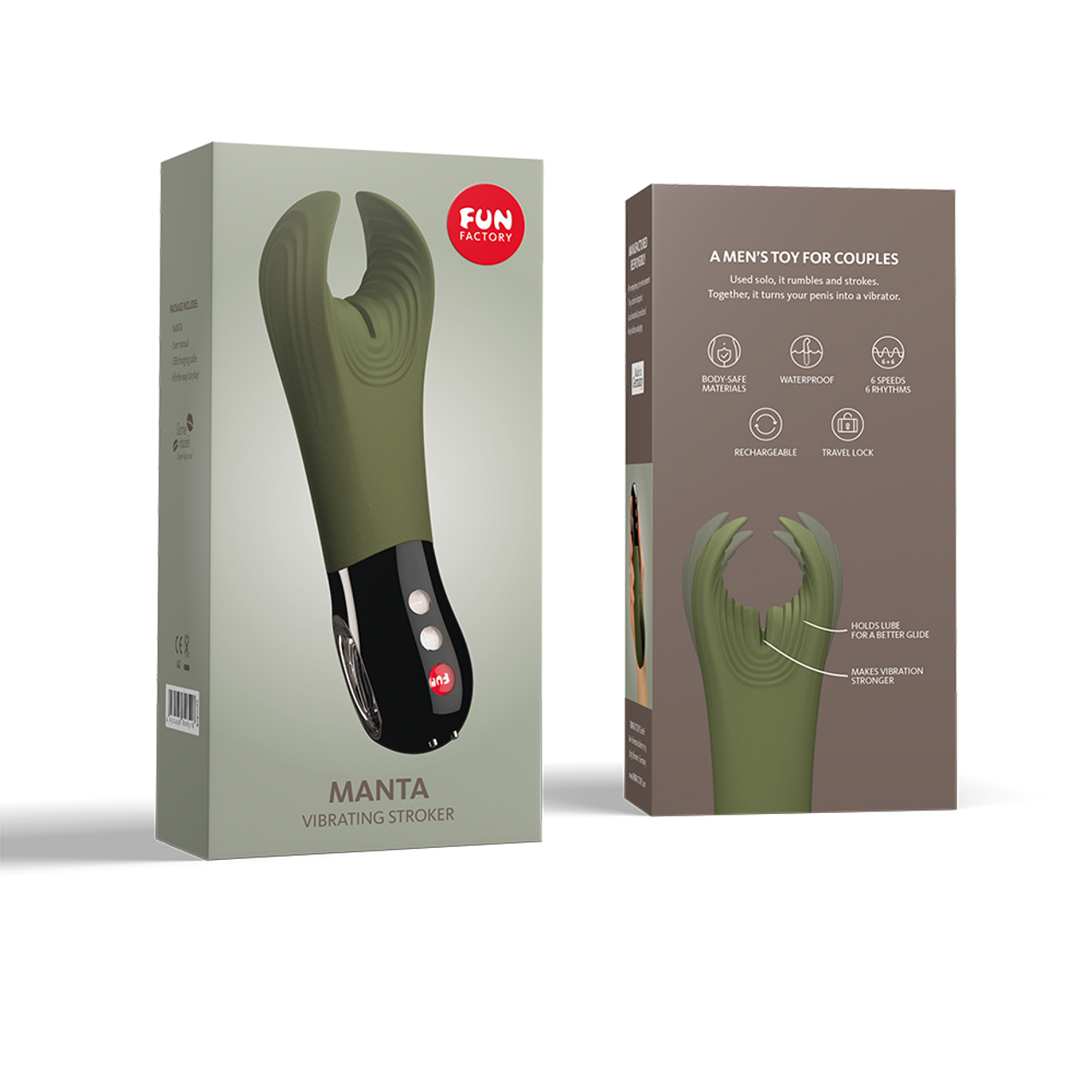 Fun Factory Manta Vibrating Stroker Couples Vibrator