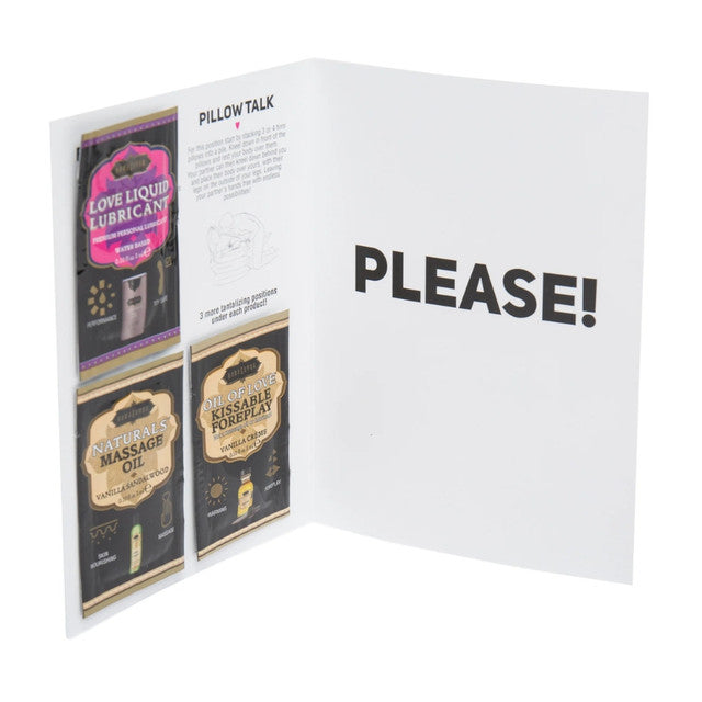 Kama Sutra Naughty Notes Greeting Card with 3x3ml Kama Sutra Packets