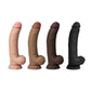 Shaft Vibrating MODEL C 9.5" Flexskin Liquid Silicone Curved Dong w/Balls