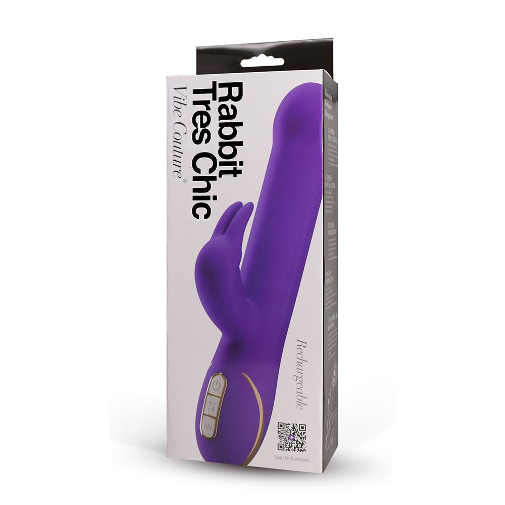 Seven Creations Vibe Couture Rabbit Tres Chic Jumping Beads Vibrator Purple