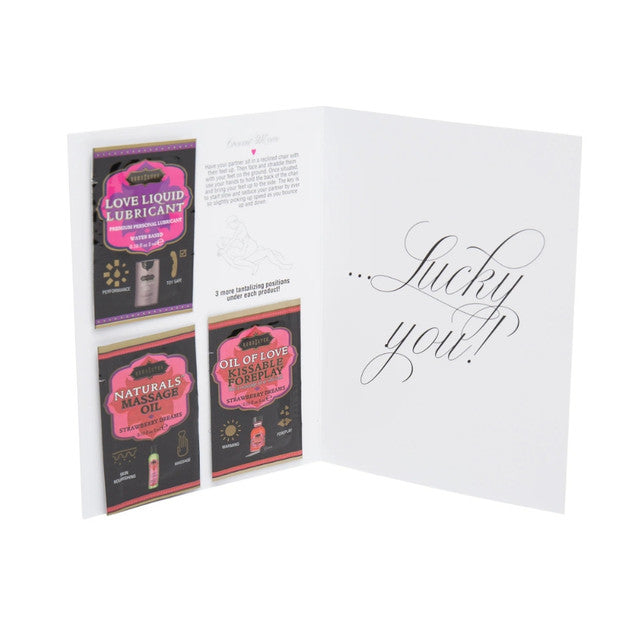 Kama Sutra Naughty Notes Greeting Card with 3x3ml Kama Sutra Packets