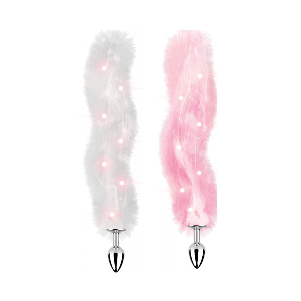 Hott Products | Foxy Tail Light Up Faux Fur Butt Plug With Multicolored Light Pattern