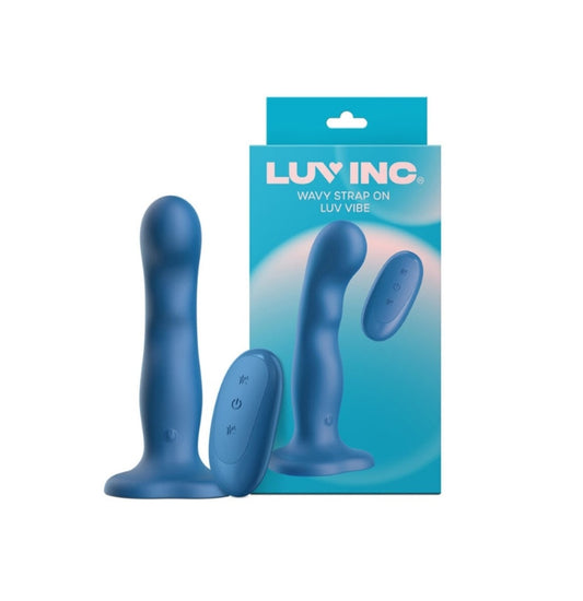 Luv Inc Ws38: Wavy Strap On Luv Vibe with Remote - Blue