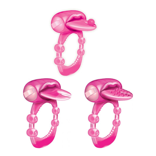 Hott Products | Xtreme Vibes - Forked or Nubbie Tongue Cock Ring Couples Vibrator