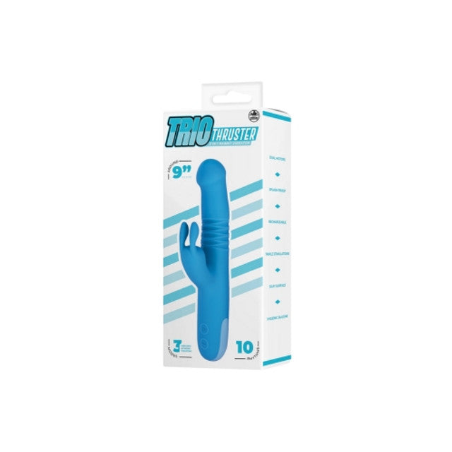Excellent Power Trio Thruster 3 In 1 Silicone Rotating Beads Thrusting Rabbit Vibrator