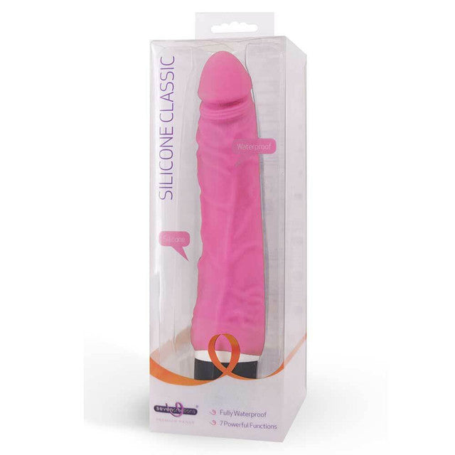 Seven Creations Silicone Classic Thin Veined 033 Vibrator - MULTIPLE COLOURS