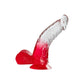 Excellent Power Two Tone 6" PVC Dong in Clear/Red (With Balls)