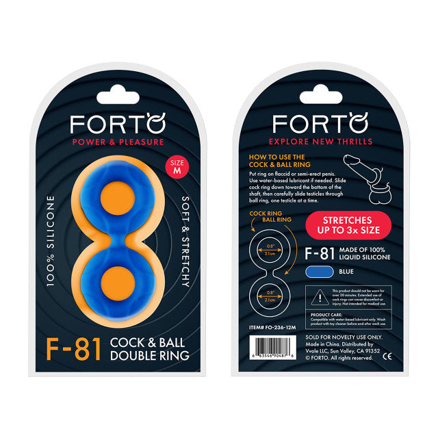 Forto F-81: Double Ring (Liquid Silicone) Cock & Ball Ring 44mm/47mm/51mm