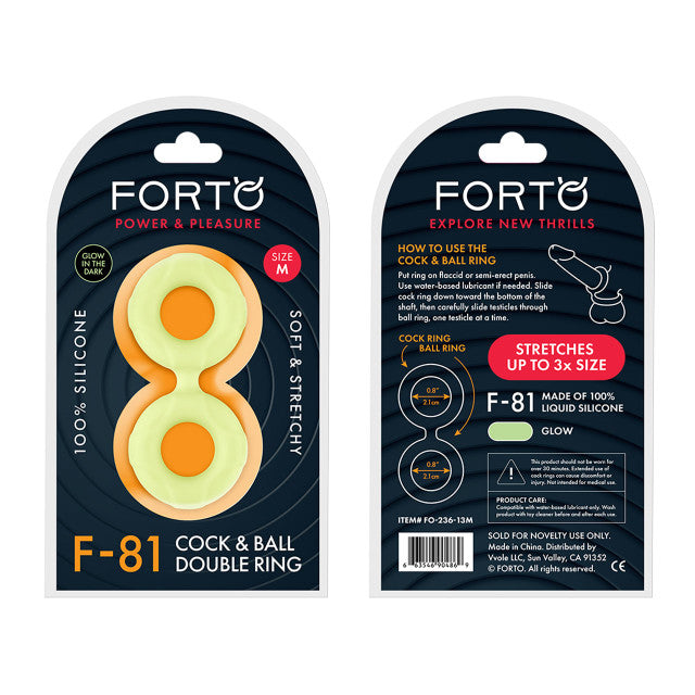 Forto F-81: Double Ring (Liquid Silicone) Cock & Ball Ring 44mm/47mm/51mm